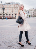 BANNOWATI Bag No. II in Black with Woven Leather Details