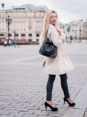 BANNOWATI Bag No. II in Black with Woven Leather Details