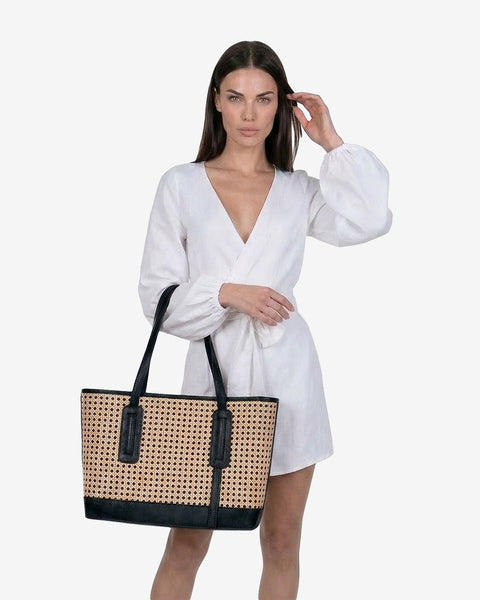 Rattan Shopping Bag Black