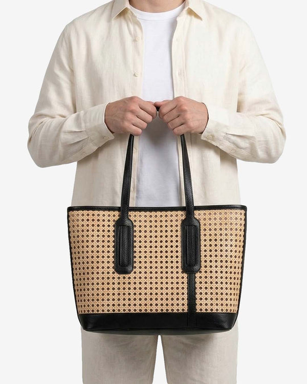 Rattan Shopping Bag Black