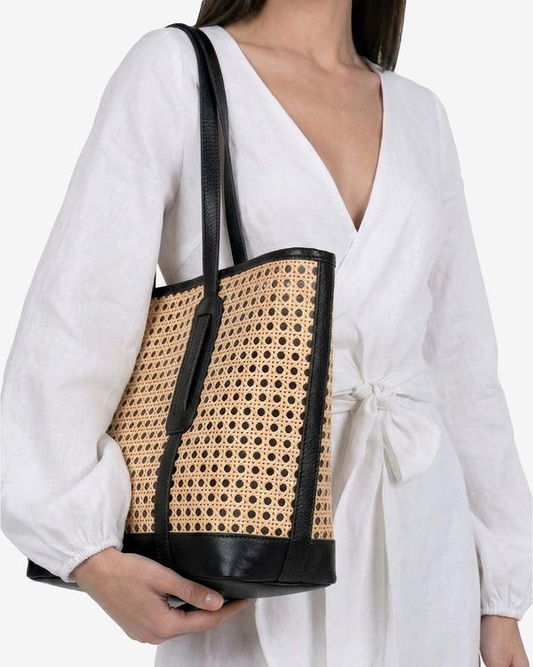 Rattan Shopping Bag Black