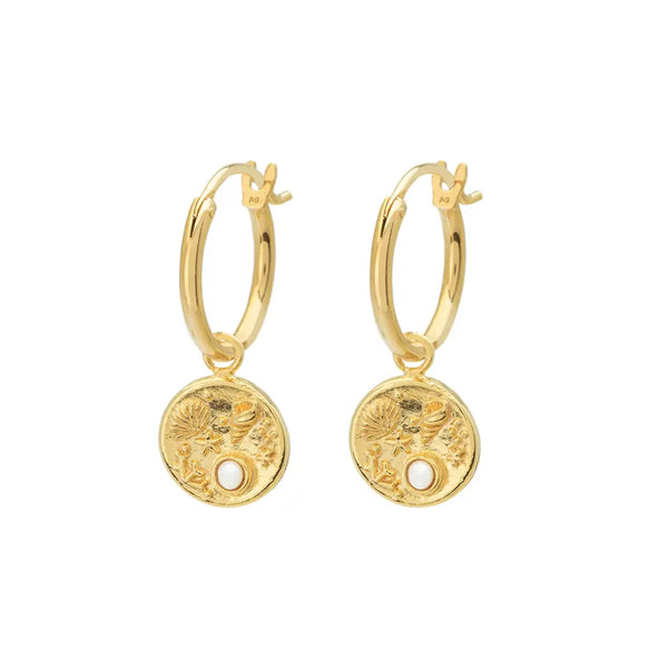 Coral Pearl Earring Gold