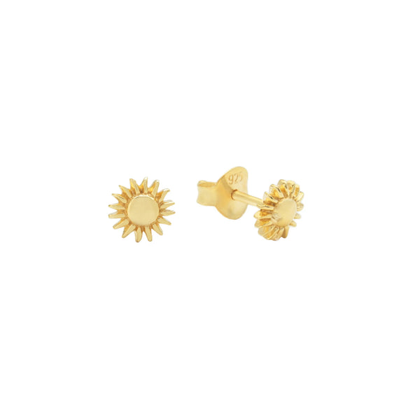 Sun Earring Stud Gold
