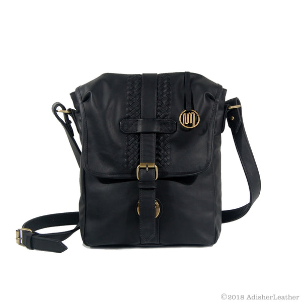 WIRATA Bag No. II in Black with Woven Leather Details