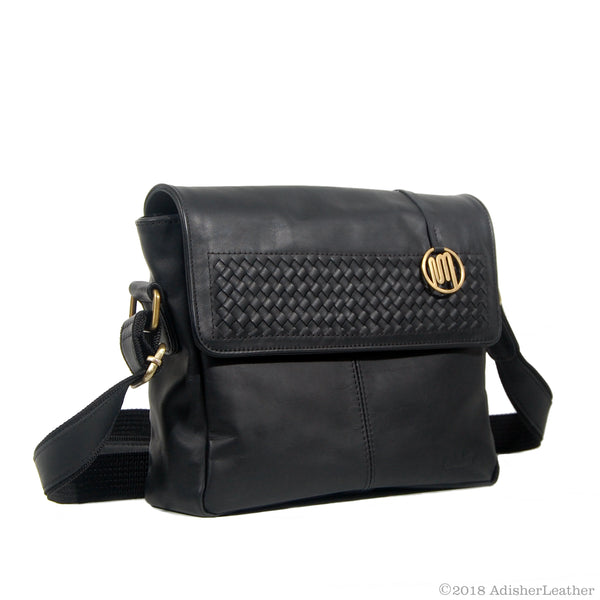NAKULA Bag No. II in Black with Woven Leather Details