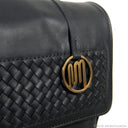 NAKULA Bag No. II in Black with Woven Leather Details