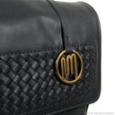 NAKULA Bag No. II in Black with Woven Leather Details