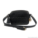 ULUPI Clutch Bag in Black with Woven Leather Details