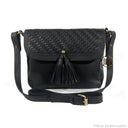 UTARI Bag No. II in Black with Woven Leather Details