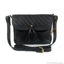 UTARI Bag No. II in Black with Woven Leather Details