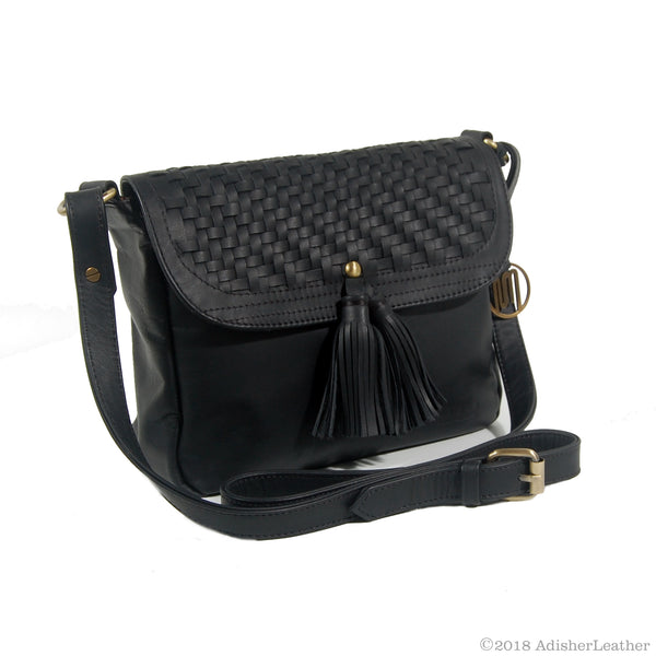 UTARI Bag No. II in Black with Woven Leather Details