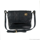 SATYAVATI Bag No. II in Black with Woven Leather Details