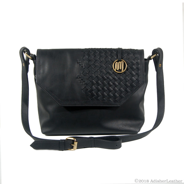 SATYAVATI Bag No. II in Black with Woven Leather Details