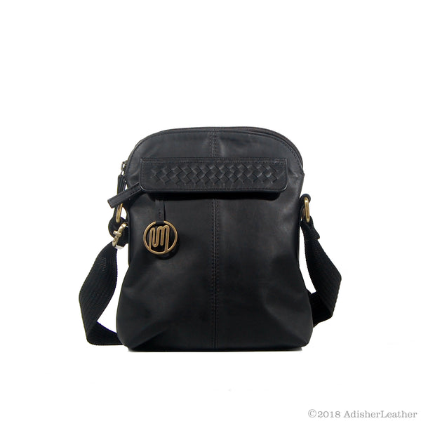 Samba Bag No. II in Black with Woven Leather Details