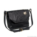 SATYAVATI Bag No. II in Black with Woven Leather Details