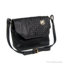SATYAVATI Bag No. II in Black with Woven Leather Details