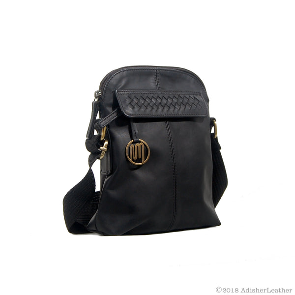 Samba Bag No. II in Black with Woven Leather Details