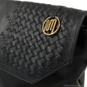 SATYAVATI Bag No. II in Black with Woven Leather Details