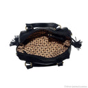 DRUPADI Bag No. II in Black with Woven Leather Details
