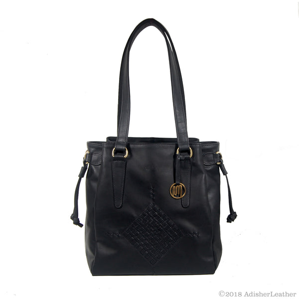MADRI Bag No. II In Black With Woven Leather Details