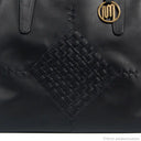 MADRI Bag No. II In Black With Woven Leather Details