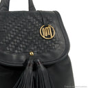DURGANDINI Bag in Black with Woven Leather Details
