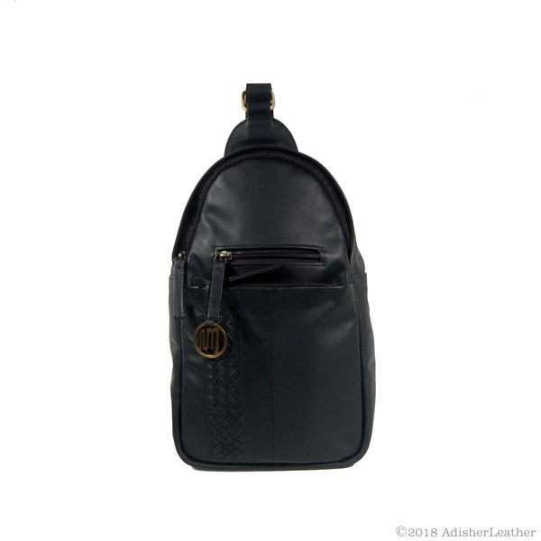 Laksman Bag No. II in Black with Woven Leather Details