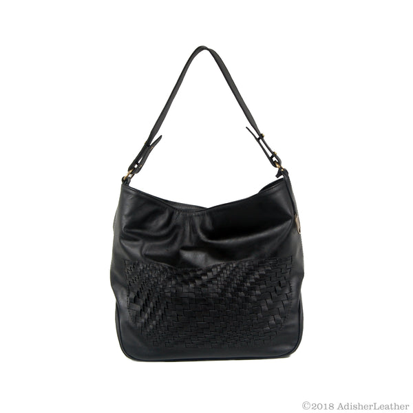 BANNOWATI Bag No. II in Black with Woven Leather Details