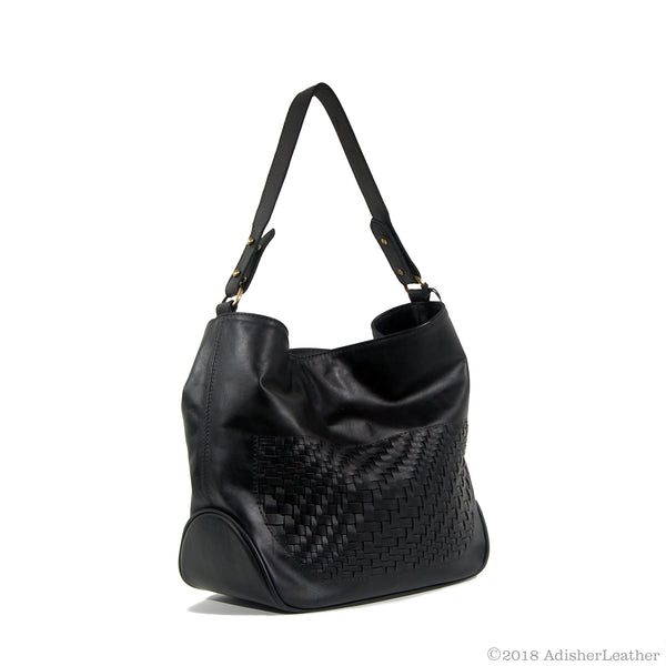 BANNOWATI Bag No. II in Black with Woven Leather Details