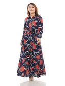 Maxi dress with collar