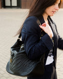 BANNOWATI Bag No. II in Black with Woven Leather Details