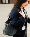BANNOWATI Bag No. II in Black with Woven Leather Details
