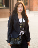 UTARI Bag No. II in Black with Woven Leather Details