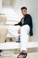 White pants kimono