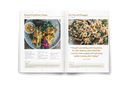 Bali Vegan Book opened and showing Roasted Cauliflower Steaks from The Shady Shack and a Pad Thai recipe. Bali vegan guide. Easy vegan recipes.