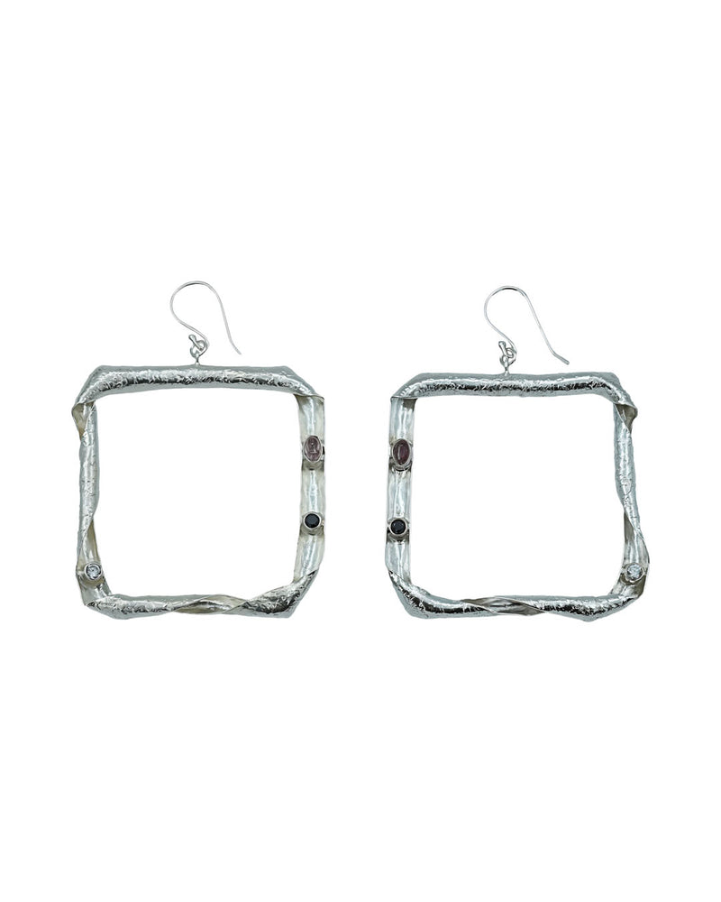 EARRING RETRO SQUARE