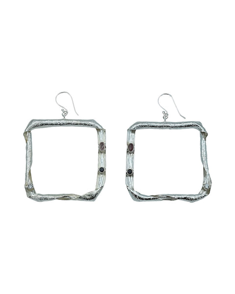 EARRING RETRO SQUARE