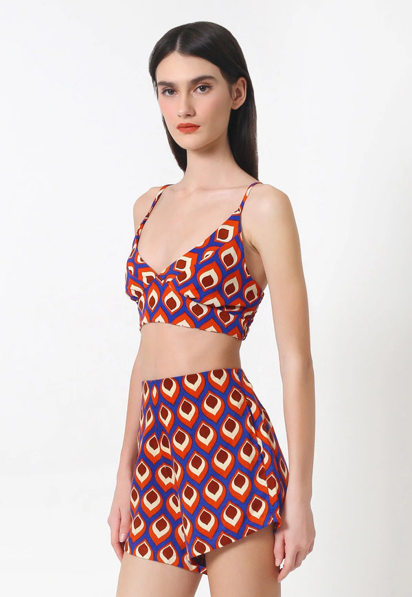 Lola Short - Peacock Royal Blue