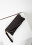 Pochette en cuir Roxanne en noir