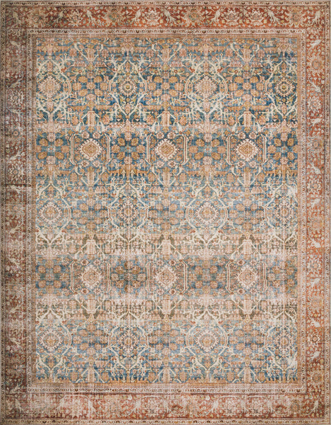 Annette Rug in Ocean/Rust