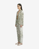 Jacket Women White Green Snake