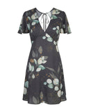 Butterfly Mini Gray Floral Dress