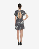 Butterfly Mini Gray Floral Dress