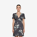 Butterfly Mini Gray Floral Dress