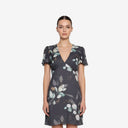 Butterfly Mini Gray Floral Dress