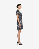 Butterfly Mini Gray Floral Dress