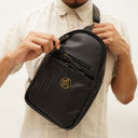 Laksman Bag No. II in Black with Woven Leather Details
