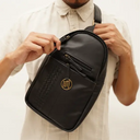 Laksman Bag No. II in Black with Woven Leather Details