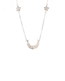 Moon Swing Necklace With 2 Stars On The Chain