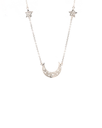 Moon Swing Necklace With 2 Stars On The Chain
